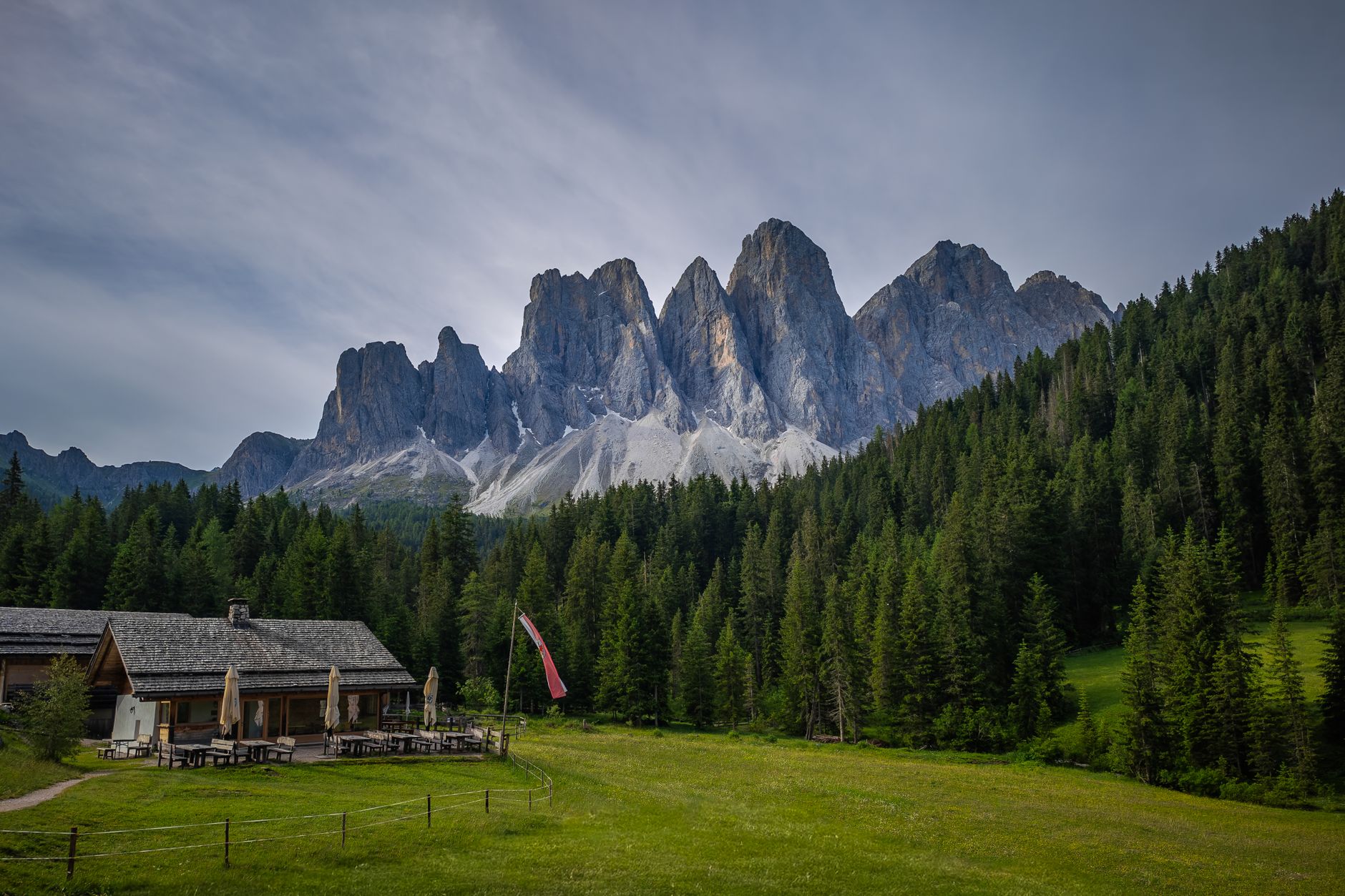 Dramatic view of dolomite rocky pinnacles